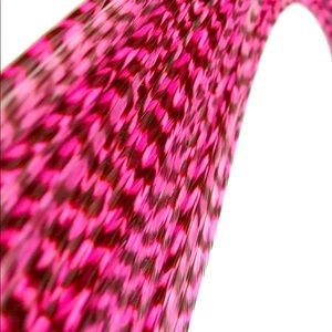 Pink grizzly feather hair extensions
